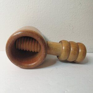 Vtg Nut Cracker Wood Screw All Wood Hand Made